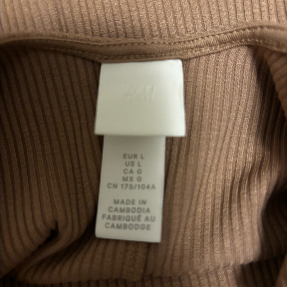 H&M Tan Ribbed Midi Dress - Picture 4 of 4